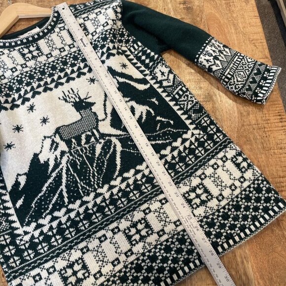 Vintage Christmas Sweater Womens Size Medium SML Sport LTD Green Reindeer - Picture 9 of 11